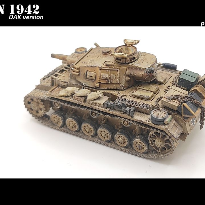 3D Printable Panzer III N early prod 1942, DAK/Europe/Winter